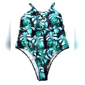 Ekouaer Tropical Green Swimwear Size XXL